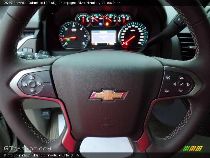 Champagne Silver Metallic / Cocoa/Dune 2015 Chevrolet Suburban LS 4WD