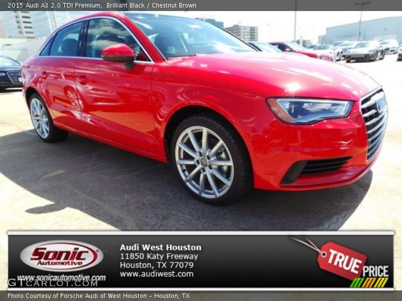 Brilliant Black / Chestnut Brown 2015 Audi A3 2.0 TDI Premium