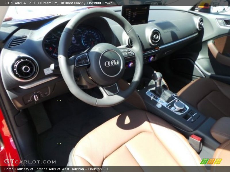 Brilliant Black / Chestnut Brown 2015 Audi A3 2.0 TDI Premium