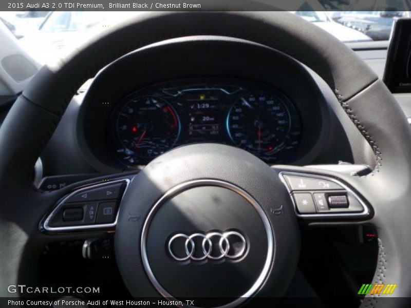 Brilliant Black / Chestnut Brown 2015 Audi A3 2.0 TDI Premium