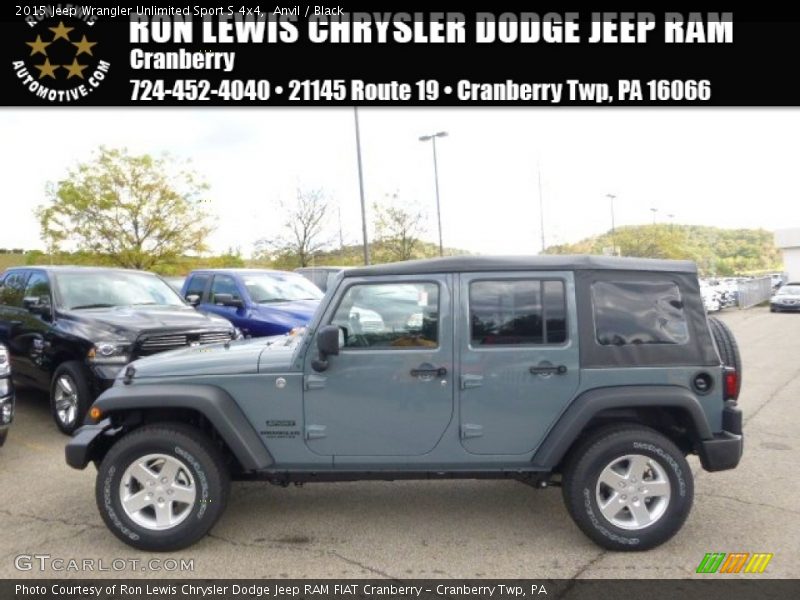Anvil / Black 2015 Jeep Wrangler Unlimited Sport S 4x4
