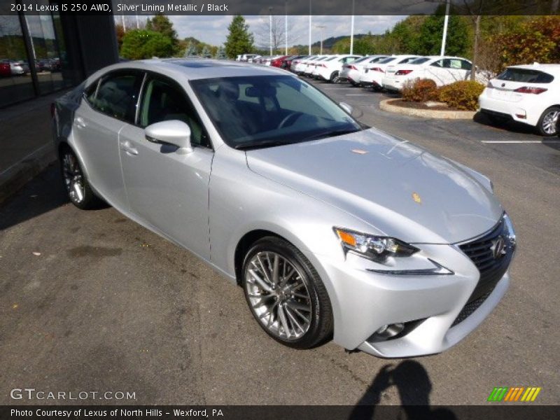 Silver Lining Metallic / Black 2014 Lexus IS 250 AWD