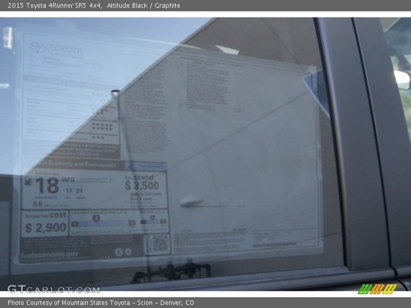 Attitude Black / Graphite 2015 Toyota 4Runner SR5 4x4