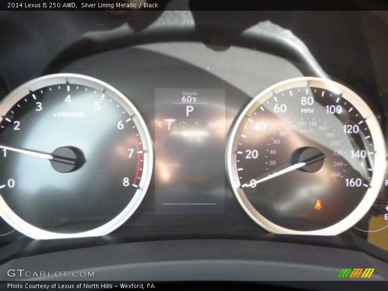 Silver Lining Metallic / Black 2014 Lexus IS 250 AWD