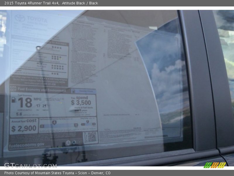 Attitude Black / Black 2015 Toyota 4Runner Trail 4x4