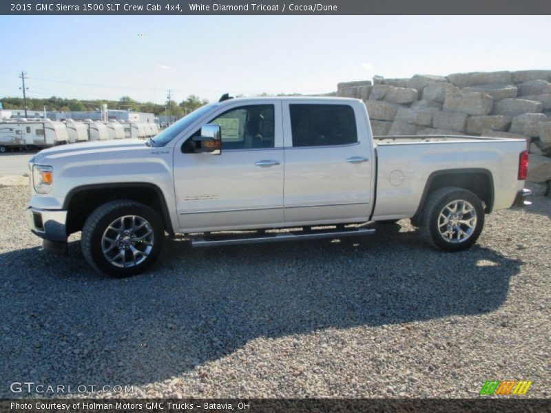 White Diamond Tricoat / Cocoa/Dune 2015 GMC Sierra 1500 SLT Crew Cab 4x4