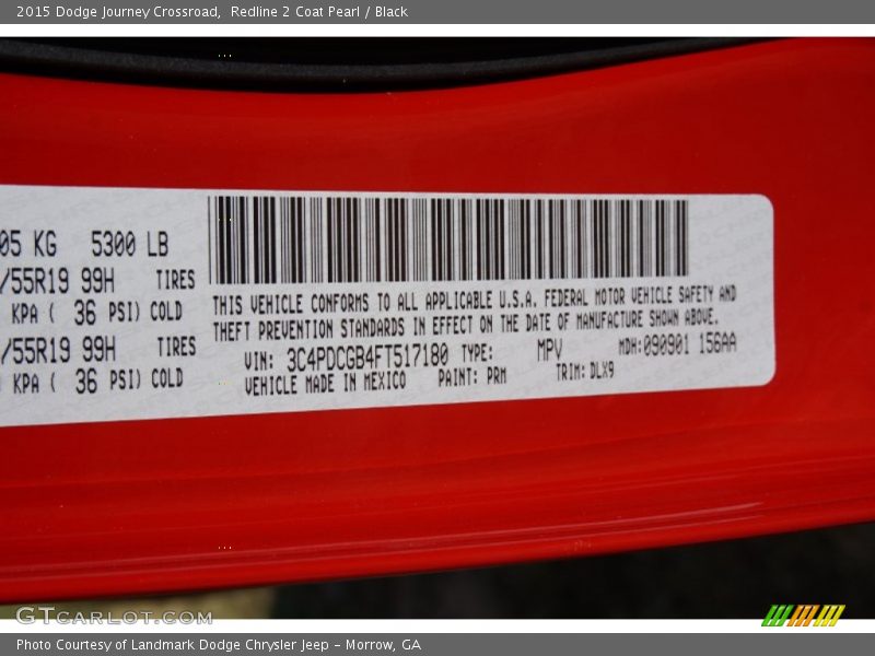 Redline 2 Coat Pearl / Black 2015 Dodge Journey Crossroad