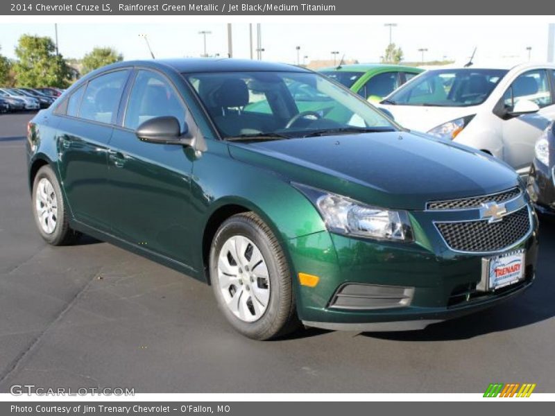 Rainforest Green Metallic / Jet Black/Medium Titanium 2014 Chevrolet Cruze LS