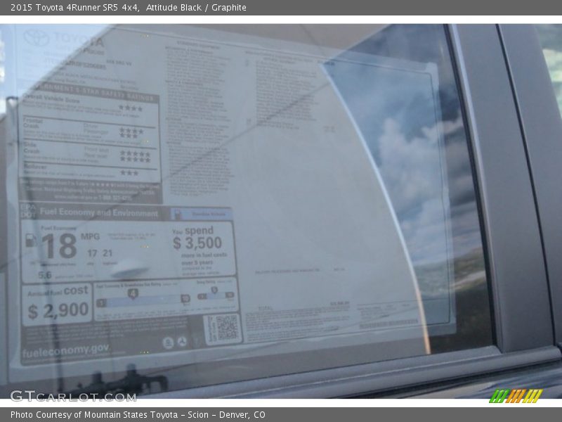 Attitude Black / Graphite 2015 Toyota 4Runner SR5 4x4