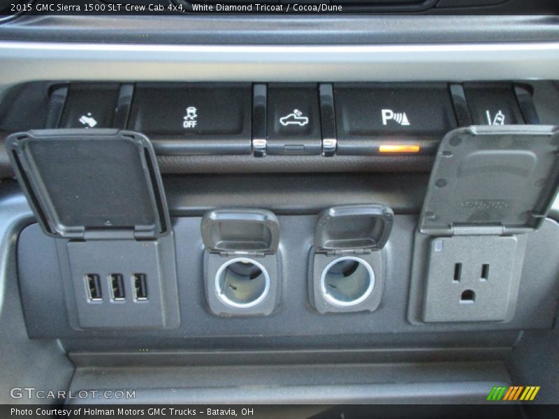 White Diamond Tricoat / Cocoa/Dune 2015 GMC Sierra 1500 SLT Crew Cab 4x4