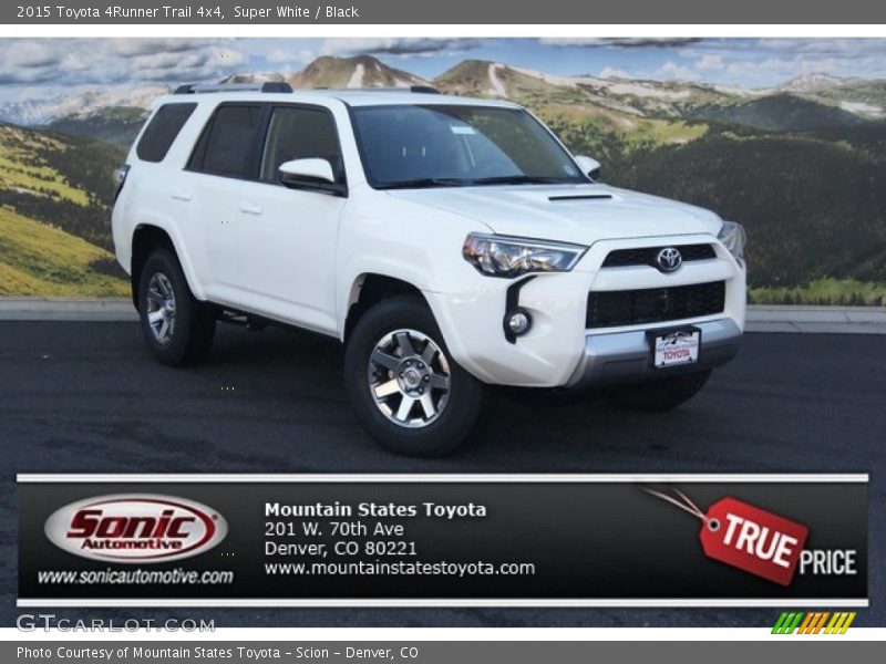 Super White / Black 2015 Toyota 4Runner Trail 4x4