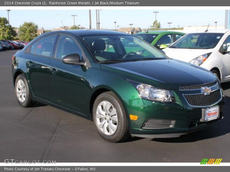 Rainforest Green Metallic / Jet Black/Medium Titanium 2014 Chevrolet Cruze LS