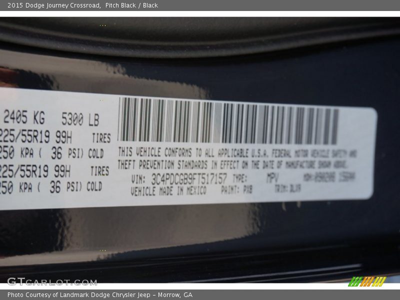 Pitch Black / Black 2015 Dodge Journey Crossroad
