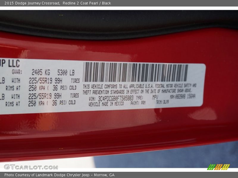 Redline 2 Coat Pearl / Black 2015 Dodge Journey Crossroad