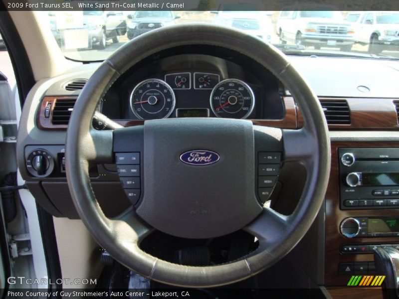White Sand Tri-Coat Metallic / Camel 2009 Ford Taurus SEL