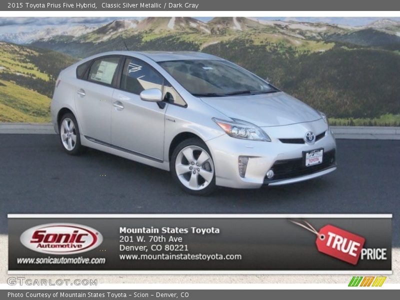 Classic Silver Metallic / Dark Gray 2015 Toyota Prius Five Hybrid
