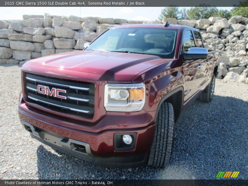 Sonoma Red Metallic / Jet Black 2015 GMC Sierra 1500 SLE Double Cab 4x4
