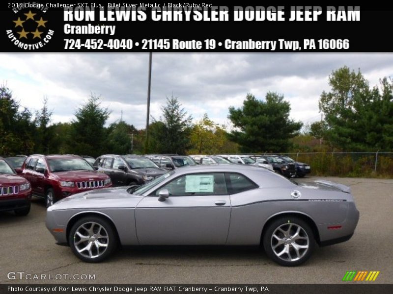 Billet Silver Metallic / Black/Ruby Red 2015 Dodge Challenger SXT Plus