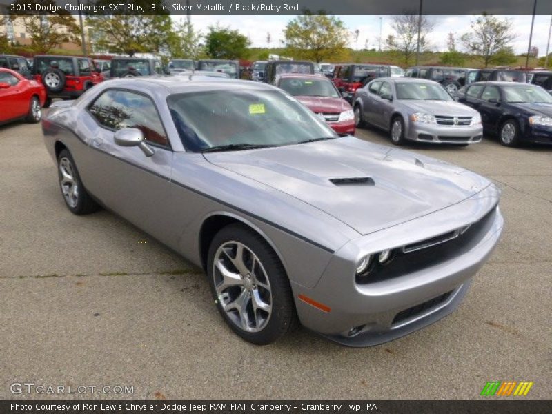 Billet Silver Metallic / Black/Ruby Red 2015 Dodge Challenger SXT Plus