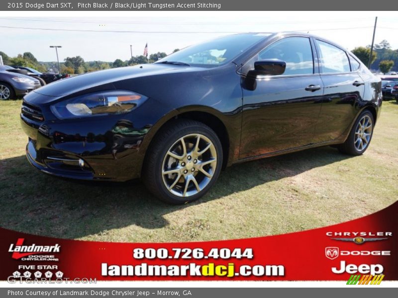 Pitch Black / Black/Light Tungsten Accent Stitching 2015 Dodge Dart SXT