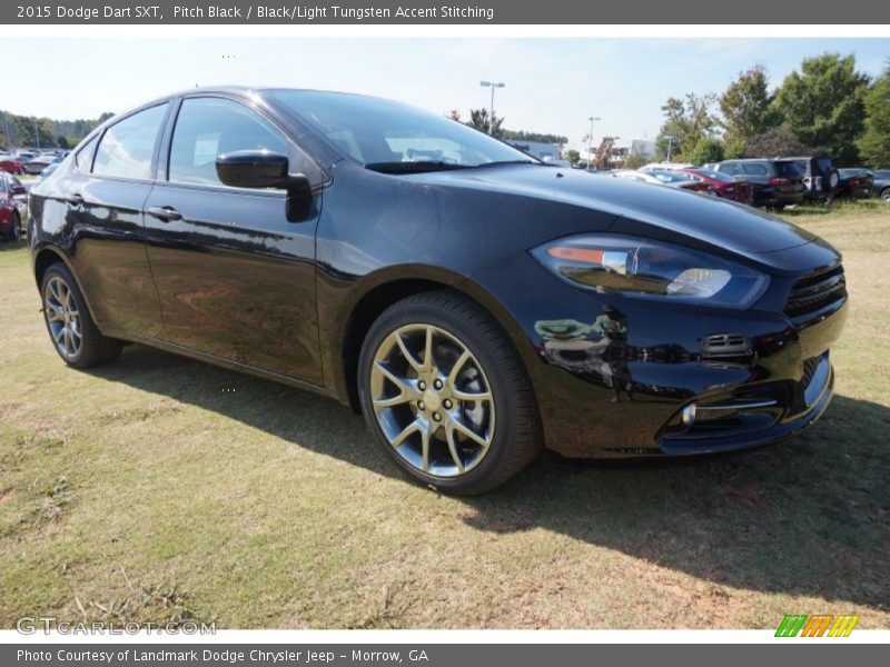 Pitch Black / Black/Light Tungsten Accent Stitching 2015 Dodge Dart SXT