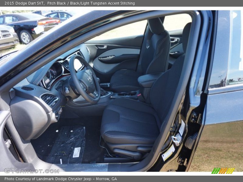 Pitch Black / Black/Light Tungsten Accent Stitching 2015 Dodge Dart SXT