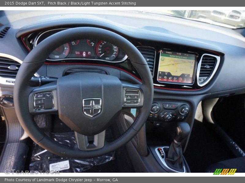 Pitch Black / Black/Light Tungsten Accent Stitching 2015 Dodge Dart SXT