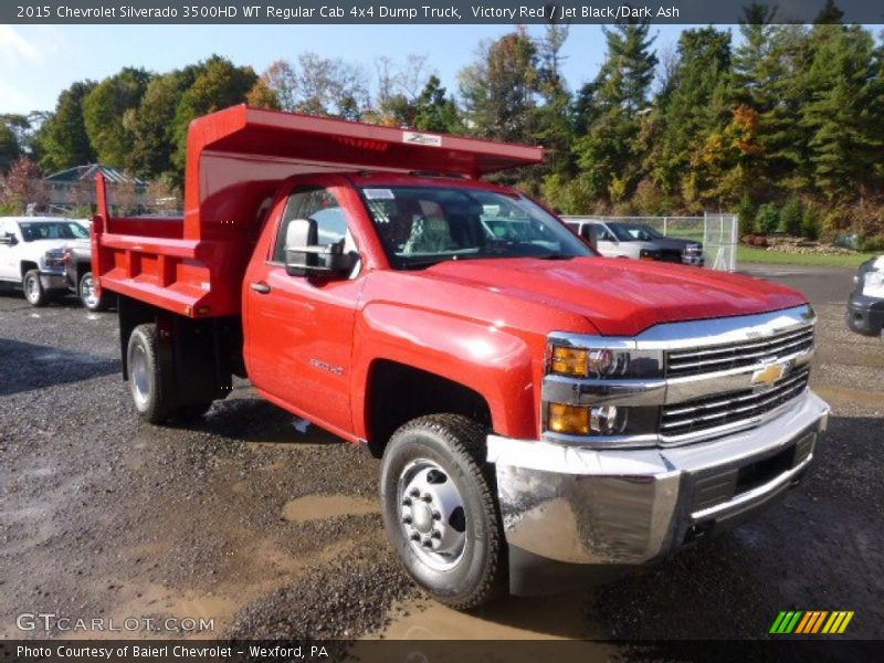 Victory Red / Jet Black/Dark Ash 2015 Chevrolet Silverado 3500HD WT Regular Cab 4x4 Dump Truck