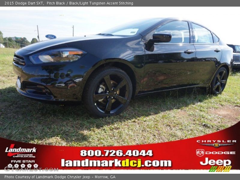 Pitch Black / Black/Light Tungsten Accent Stitching 2015 Dodge Dart SXT