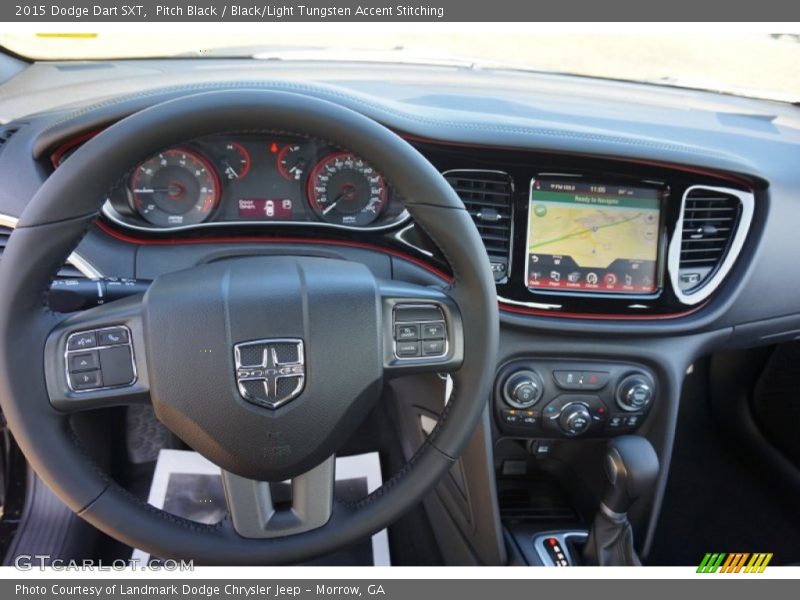 Pitch Black / Black/Light Tungsten Accent Stitching 2015 Dodge Dart SXT