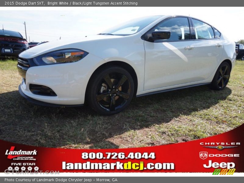 Bright White / Black/Light Tungsten Accent Stitching 2015 Dodge Dart SXT