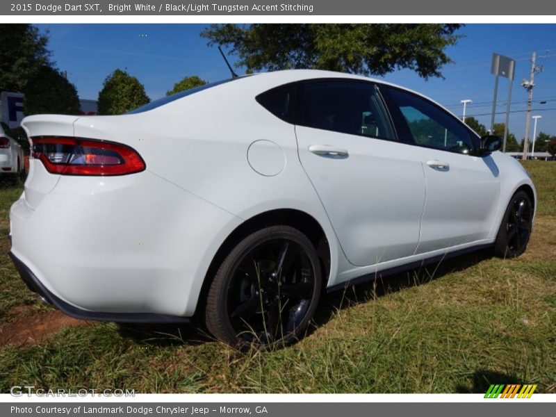 Bright White / Black/Light Tungsten Accent Stitching 2015 Dodge Dart SXT