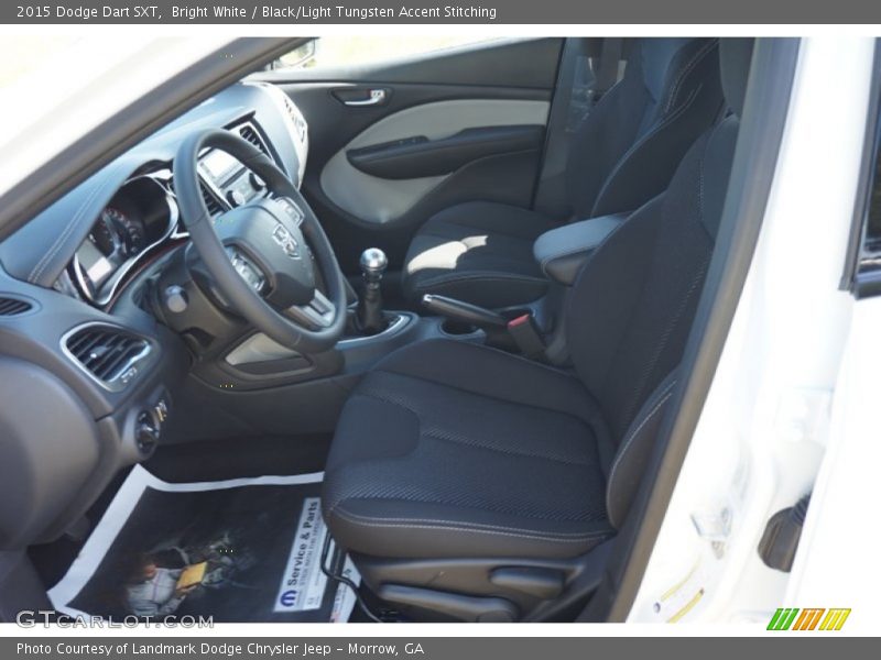Bright White / Black/Light Tungsten Accent Stitching 2015 Dodge Dart SXT