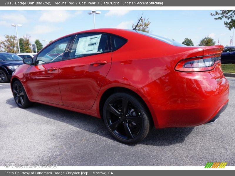 Redline Red 2 Coat Pearl / Black/Light Tungsten Accent Stitching 2015 Dodge Dart Blacktop