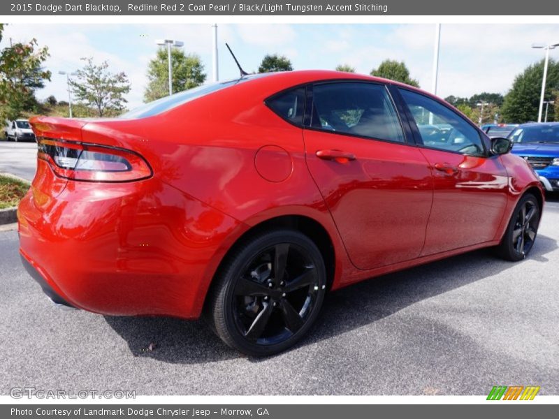 Redline Red 2 Coat Pearl / Black/Light Tungsten Accent Stitching 2015 Dodge Dart Blacktop