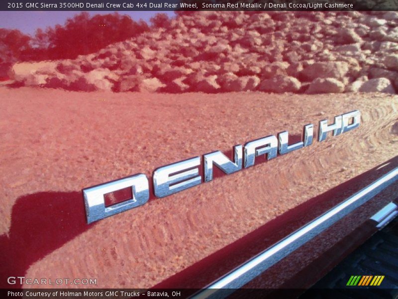 Sonoma Red Metallic / Denali Cocoa/Light Cashmere 2015 GMC Sierra 3500HD Denali Crew Cab 4x4 Dual Rear Wheel