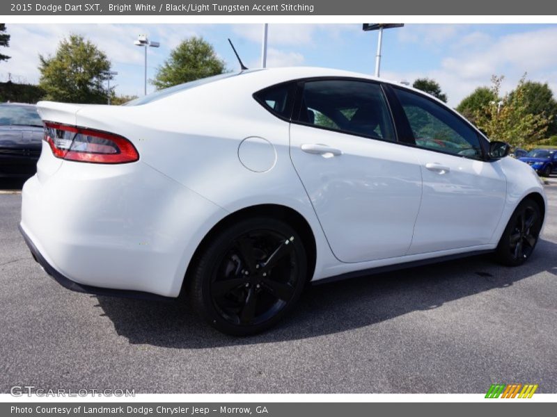 Bright White / Black/Light Tungsten Accent Stitching 2015 Dodge Dart SXT
