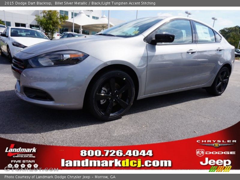Billet Silver Metallic / Black/Light Tungsten Accent Stitching 2015 Dodge Dart Blacktop