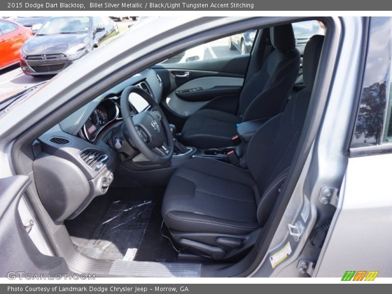 Billet Silver Metallic / Black/Light Tungsten Accent Stitching 2015 Dodge Dart Blacktop