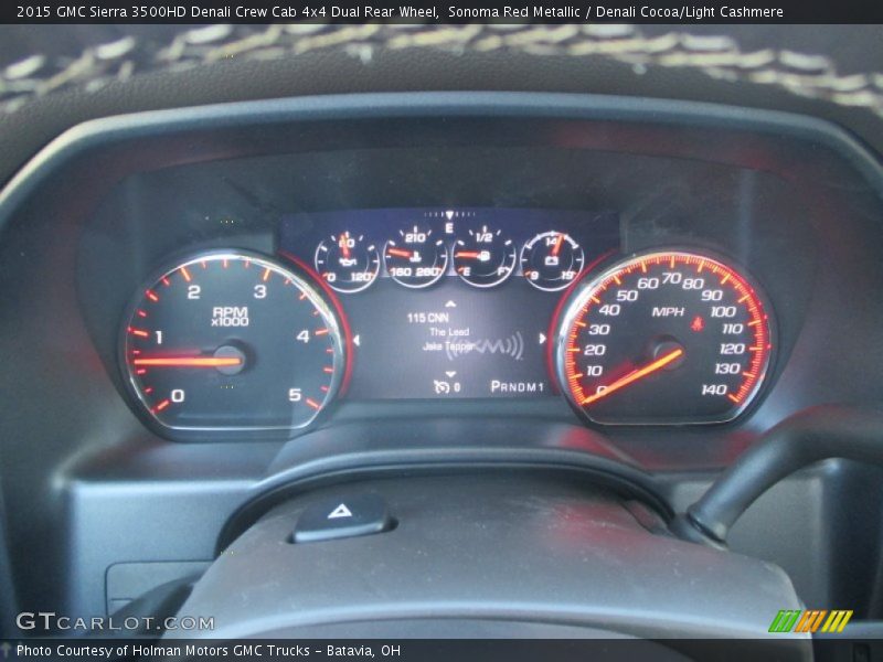 Sonoma Red Metallic / Denali Cocoa/Light Cashmere 2015 GMC Sierra 3500HD Denali Crew Cab 4x4 Dual Rear Wheel