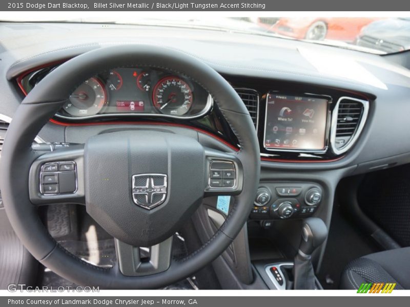 Billet Silver Metallic / Black/Light Tungsten Accent Stitching 2015 Dodge Dart Blacktop