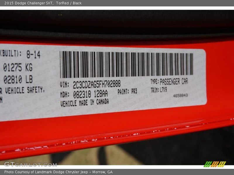 TorRed / Black 2015 Dodge Challenger SXT