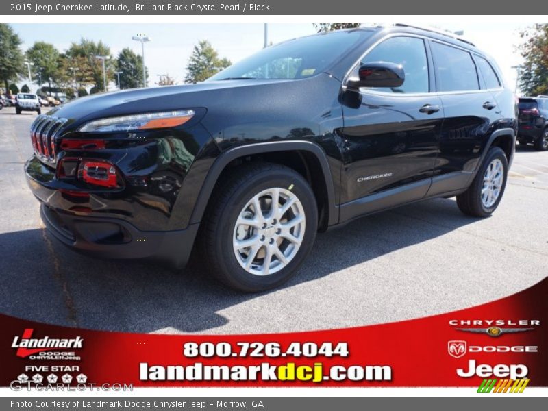 Brilliant Black Crystal Pearl / Black 2015 Jeep Cherokee Latitude