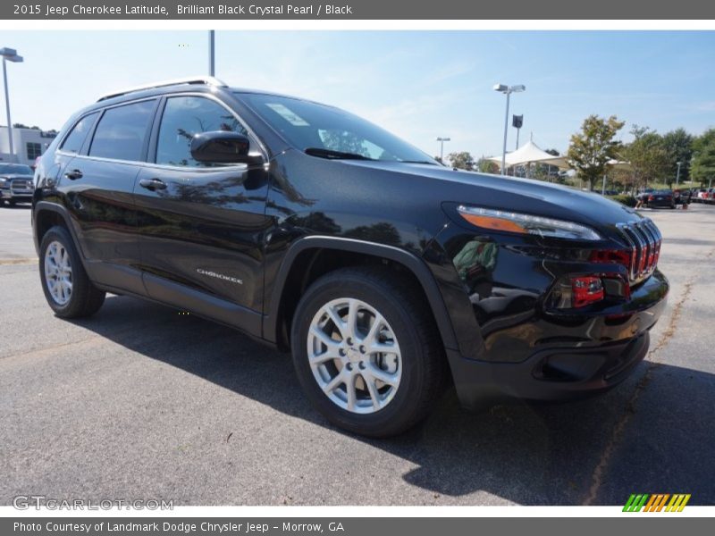 Brilliant Black Crystal Pearl / Black 2015 Jeep Cherokee Latitude