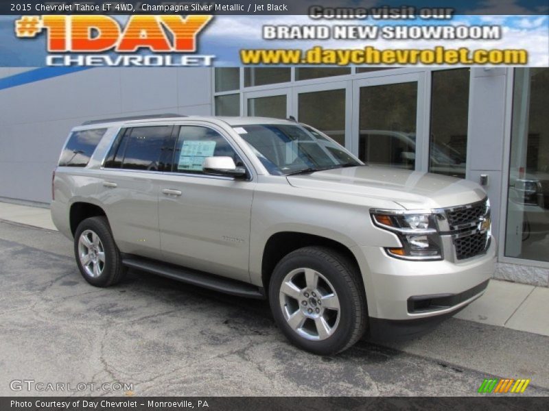 Champagne Silver Metallic / Jet Black 2015 Chevrolet Tahoe LT 4WD