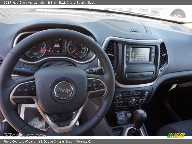 Brilliant Black Crystal Pearl / Black 2015 Jeep Cherokee Latitude