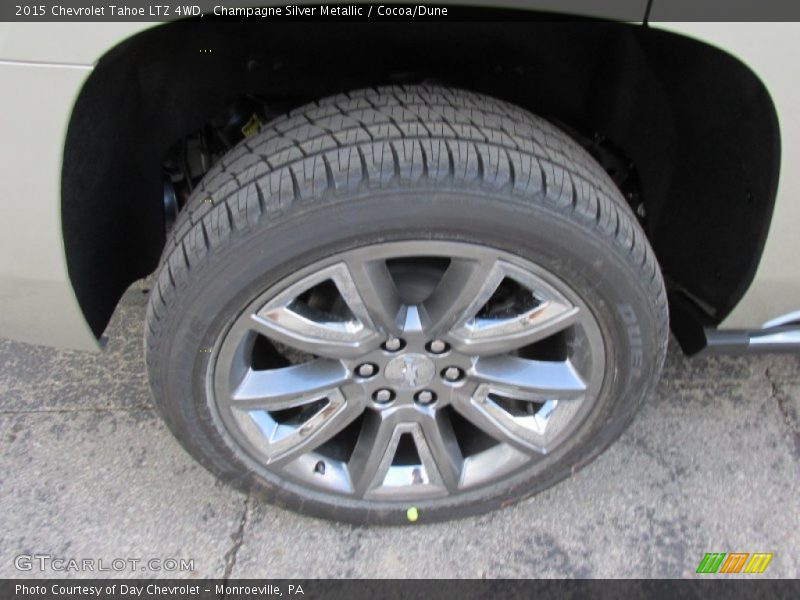 Champagne Silver Metallic / Cocoa/Dune 2015 Chevrolet Tahoe LTZ 4WD