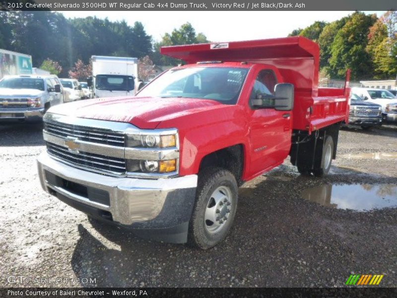 Victory Red / Jet Black/Dark Ash 2015 Chevrolet Silverado 3500HD WT Regular Cab 4x4 Dump Truck