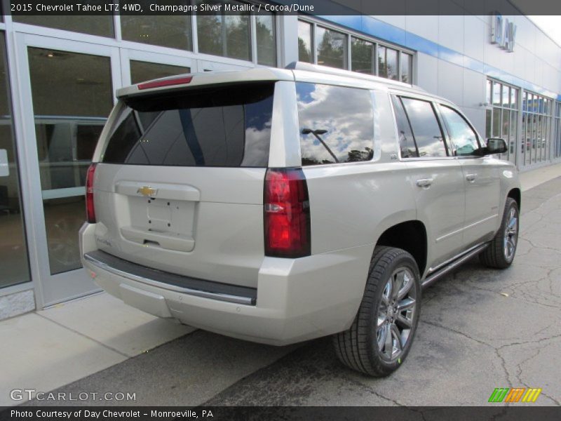 Champagne Silver Metallic / Cocoa/Dune 2015 Chevrolet Tahoe LTZ 4WD