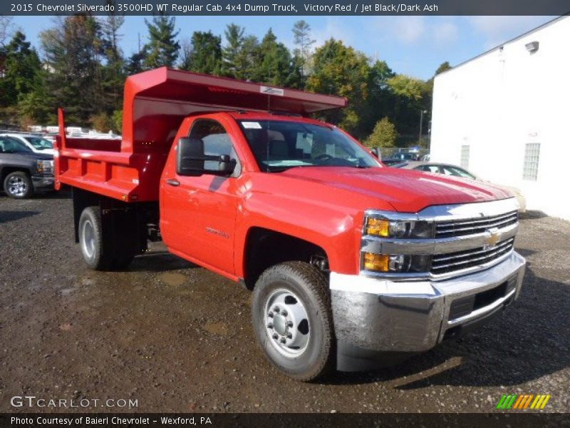 Victory Red / Jet Black/Dark Ash 2015 Chevrolet Silverado 3500HD WT Regular Cab 4x4 Dump Truck